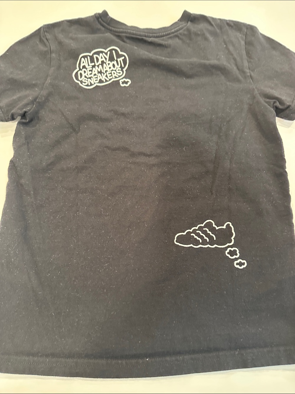 Adidas Originals Kids Black All Day I Dream About Sneakers Graphic T-Shirt M